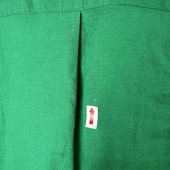 Lilly Pulitzer Rhoda Long Sleeve Popover Dress 100% Linen Green Pintuck Size 8 - Picture 6 of 12